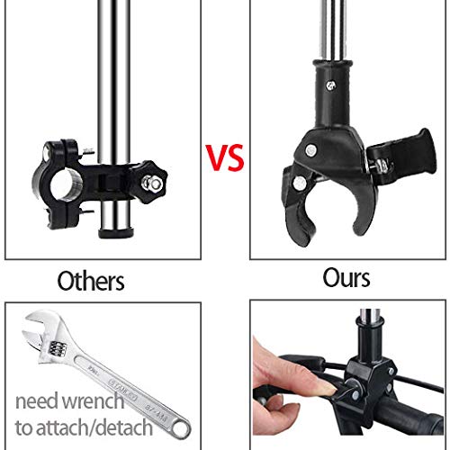 Yobee Umbrella Mount Holder  Adjustable Umbrella Mount Stand No Need Wrench to Attach/Detach Umbrella Clamp for Wheelchairs  Walker  Rollator  Biycle  Pram  Stroller  Black - Image 4